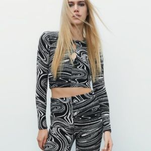 Zara patterned top with cutouts